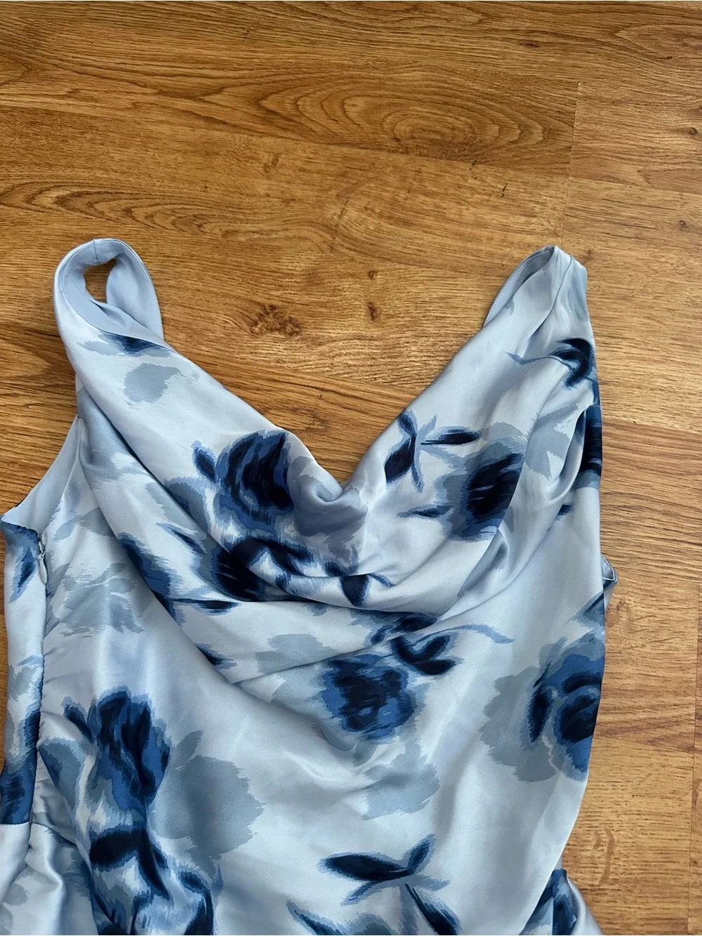 NWT Abercrombie & Fitch Blue Floral Cowl Maxi Dress S